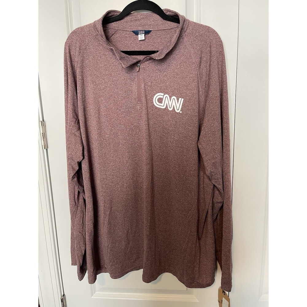 MV Sport Quarter Zip Polyester‎ Top CNN Merlot XXL